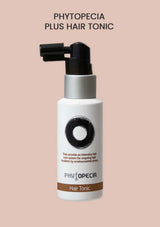 Phytopecia Plus Hair Tonic bottle on a beige background