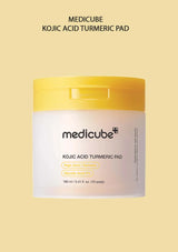 Medicube Kojic Acid Turmeric Pad packaging on a beige background