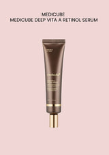 Medicube Deep Vita A Retinol Serum on a pink background