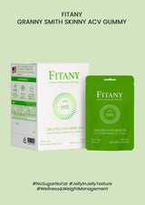 Fitany Granny Smith Skinny ACV Gummy packaging on a light green background