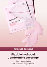 MEDICUBE PDRN Pink Collagen Gel Mask flexible upper and lower hydrogel pieces
