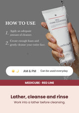 Medicube Red Foam Cleanser 120ml — Lather, cleanse and rinse
