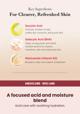 Medicube Red Succinic Acid Peeling Pad (1 Box = 70 Pads) — A focused acid and moisture blend
