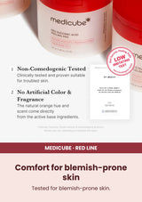 Medicube Red Succinic Acid Peeling Pad (1 Box = 70 Pads) — Comfort for blemish-prone skin