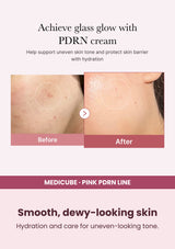 Medicube PDRN Pink Hyaluronic Moisturizing Cream — Smooth, dewy-looking skin. Hydration and care for uneven-looking tone.