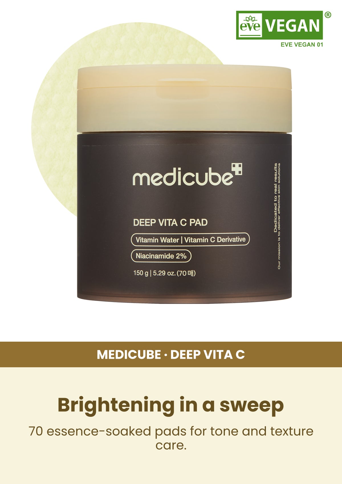 Medicube Deep Vita C Pad 150g (1 Box = 70 Pads) — Brightening in a sweep