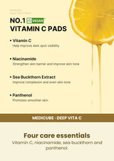 Medicube Deep Vita C Pad 150g (1 Box = 70 Pads) — Four care essentials