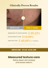 Medicube Kojic Acid Turmeric Pads 70 Pads — Measured texture care. Refine dead-skin buildup and excess sebum.