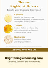 Medicube Kojic Acid Turmeric Toning Cleanser 120g — Brightening cleansing care. Kojic acid, turmeric and niacinamide.