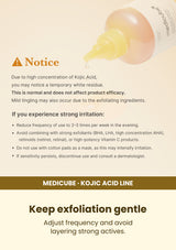 Medicube Kojic Acid Turmeric Toner 250ml — Keep exfoliation gentle. Adjust frequency and avoid layering strong actives.