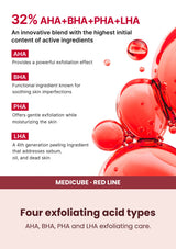 Medicube Red Acne Body Peeling Shot Cleanser 110g — Four exfoliating acid types