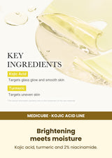 Medicube Kojic Acid Turmeric Gel Mask 4 Masks — Brightening meets moisture. Kojic acid, turmeric and 2% niacinamide.