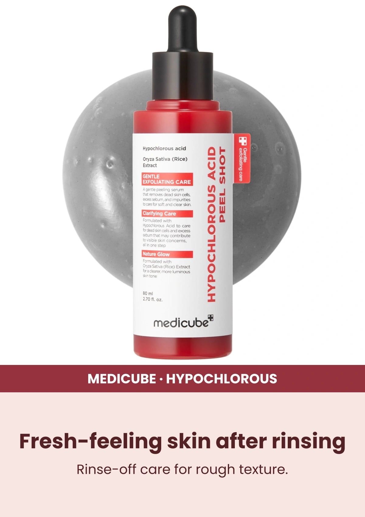Medicube Hypochlorous Acid Peel Shot 80ml — Fresh-feeling skin after rinsing