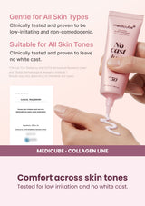 Medicube Glow Collagen Sunscreen SPF50 50ml — Comfort across skin tones. Tested for low irritation and no white cast.