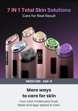 Medicube More ways to care for skin. Four core modes plus Dual, Mask and app-based AI care.