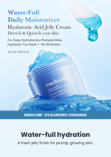 Medicube Hyaluronic Ceramide Jelly Cream 50ml — Water-full hydration. A fresh jelly finish for plump, glowing skin.