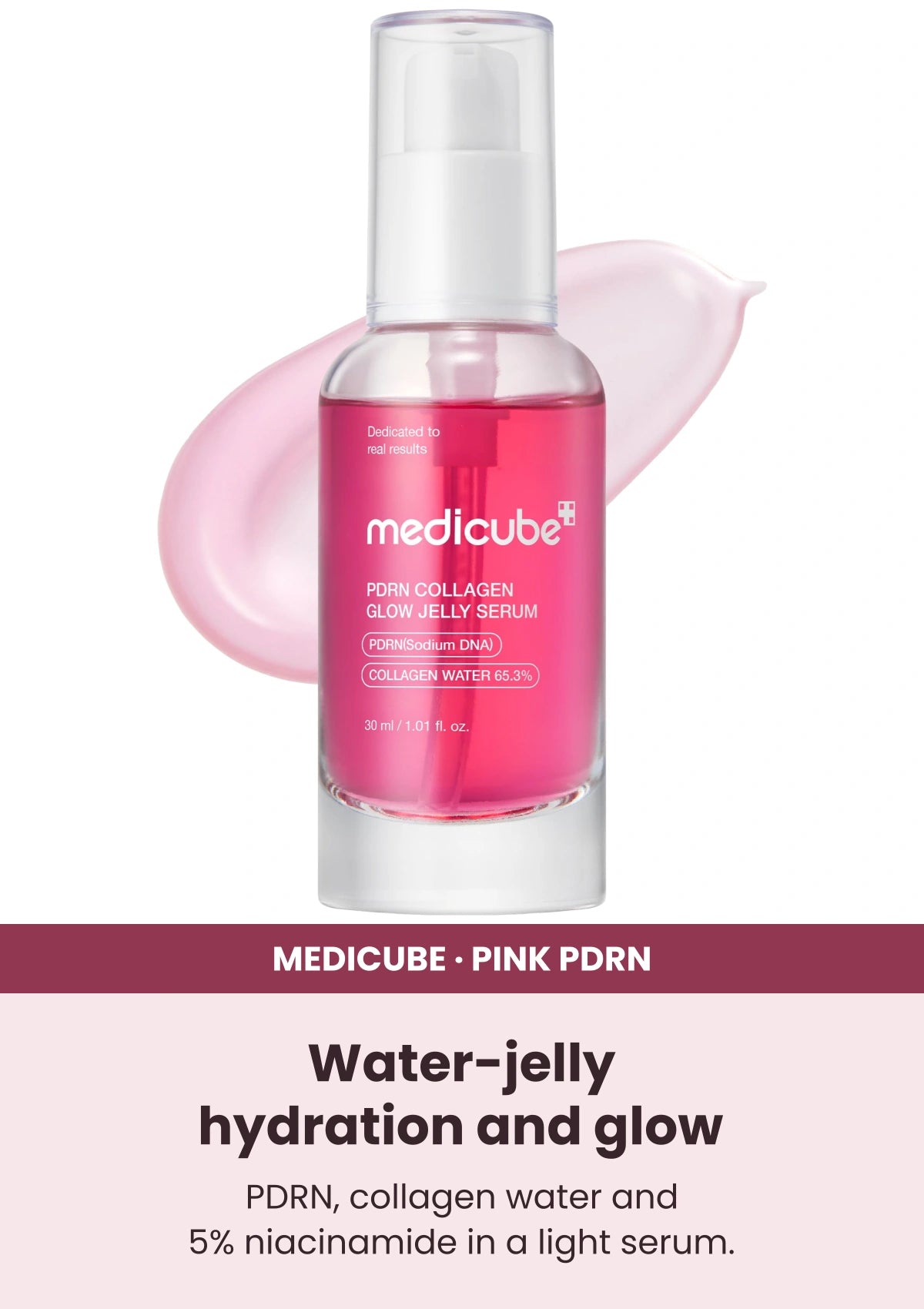 Medicube PDRN Collagen Glow Jelly Serum — Your lightweight glow serum. PDRN, collagen water and 5% niacinamide in a light serum.