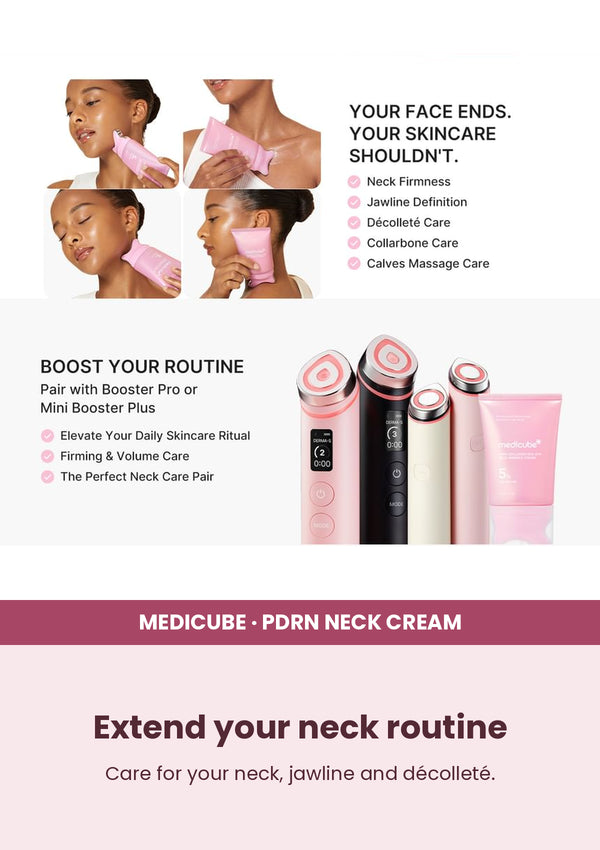 Medicube PDRN Collagen Gua Sha Neck Wrinkle Cream 90g — Extend your neck routine. Care for your neck, jawline and décolleté.
