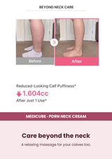 Medicube PDRN Collagen Gua Sha Neck Wrinkle Cream 90g — Care beyond the neck. A relaxing massage for your calves too.
