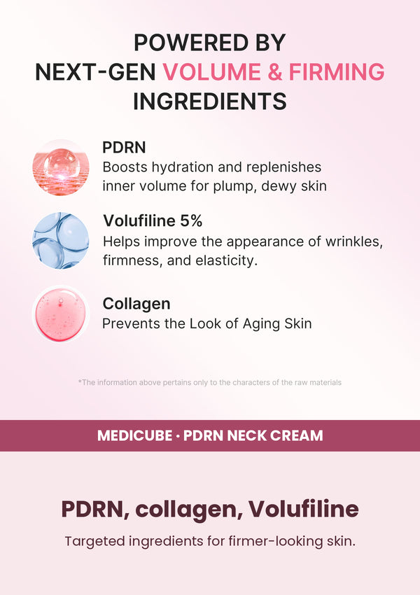 Medicube PDRN Collagen Gua Sha Neck Wrinkle Cream 90g — PDRN, collagen, Volufiline. Targeted ingredients for firmer-looking skin.