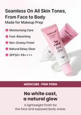 Medicube PDRN Hydrating UV Serum SPF50+ PA++++ 50ml — No white cast, a natural glow. A lightweight finish for the face and exposed body areas.