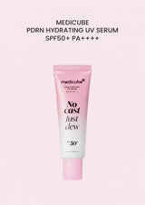 Medicube PDRN Hydrating UV Serum SPF50+ PA++++ 50ml — approved Pink PDRN main image with confirmed Korean-version tube