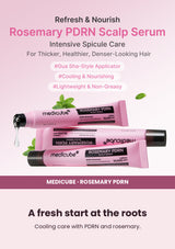 Medicube Rosemary PDRN Scalp Serum — A fresh start at the roots. Cooling care with PDRN and rosemary.