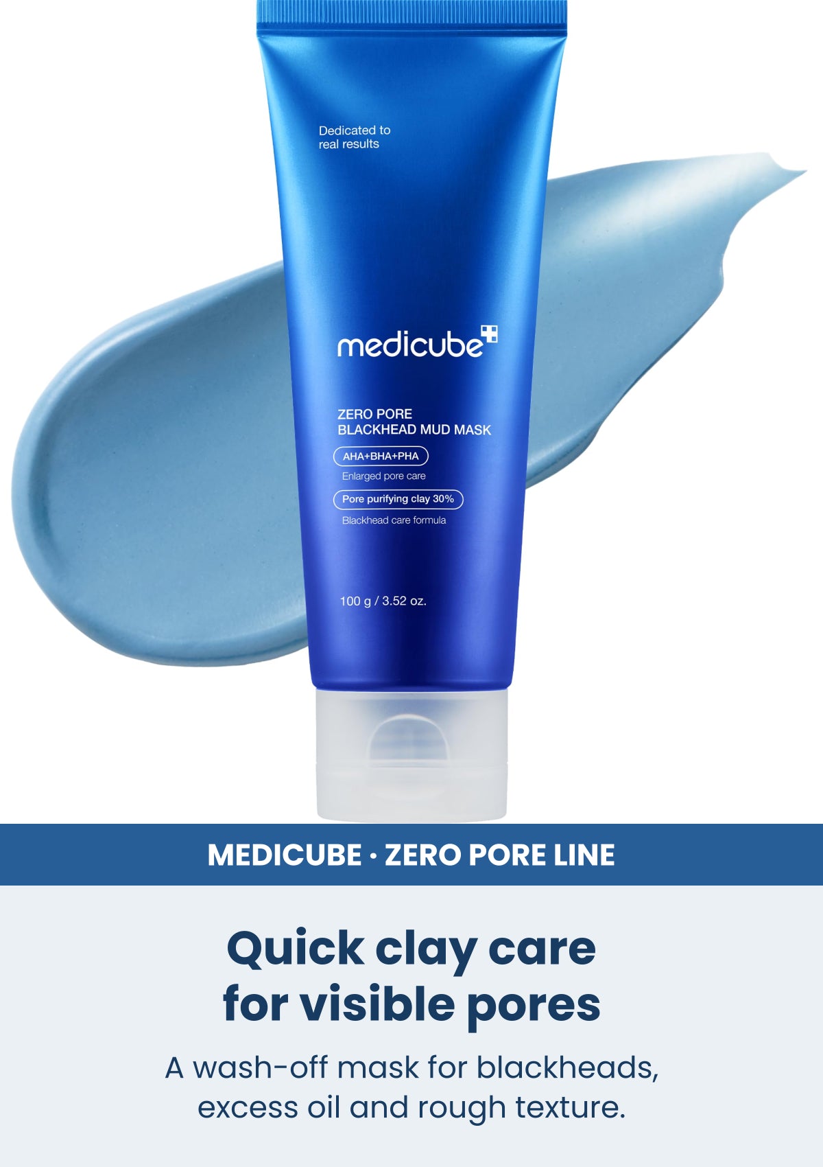 Medicube zero pore blackhead mud mask 100g — Quick clay care for visible pores. A wash-off mask for blackheads, excess oil and rough texture.