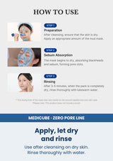 Medicube zero pore blackhead mud mask 100g — Apply, let dry and rinse. Use after cleansing on dry skin. Rinse thoroughly with water.