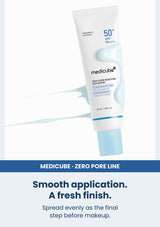 Medicube zero pore moisture sun serum spf 50 pa 50ml — Smooth application. A fresh finish. Spread evenly as the final step before makeup.