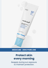 Medicube zero pore moisture sun serum spf 50 pa 50ml — Protect skin every morning. Reapply during sun exposure to maintain protection.