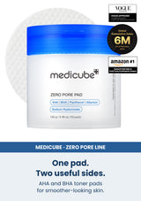 Medicube zero pore pad 2 0 1 box 70 pads — One pad. Two useful sides. AHA and BHA toner pads for smoother-looking skin.