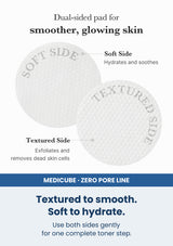 Medicube zero pore pad 2 0 1 box 70 pads — Textured to smooth. Soft to hydrate. Use both sides gently for one complete toner step.