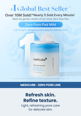 Medicube zero pore pad mild 155g 70 pads — Refresh skin. Refine texture. Light, refreshing pore care for delicate skin.