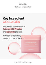 MEDIHEAL Collagen Ampoule Pad original ingredients information
