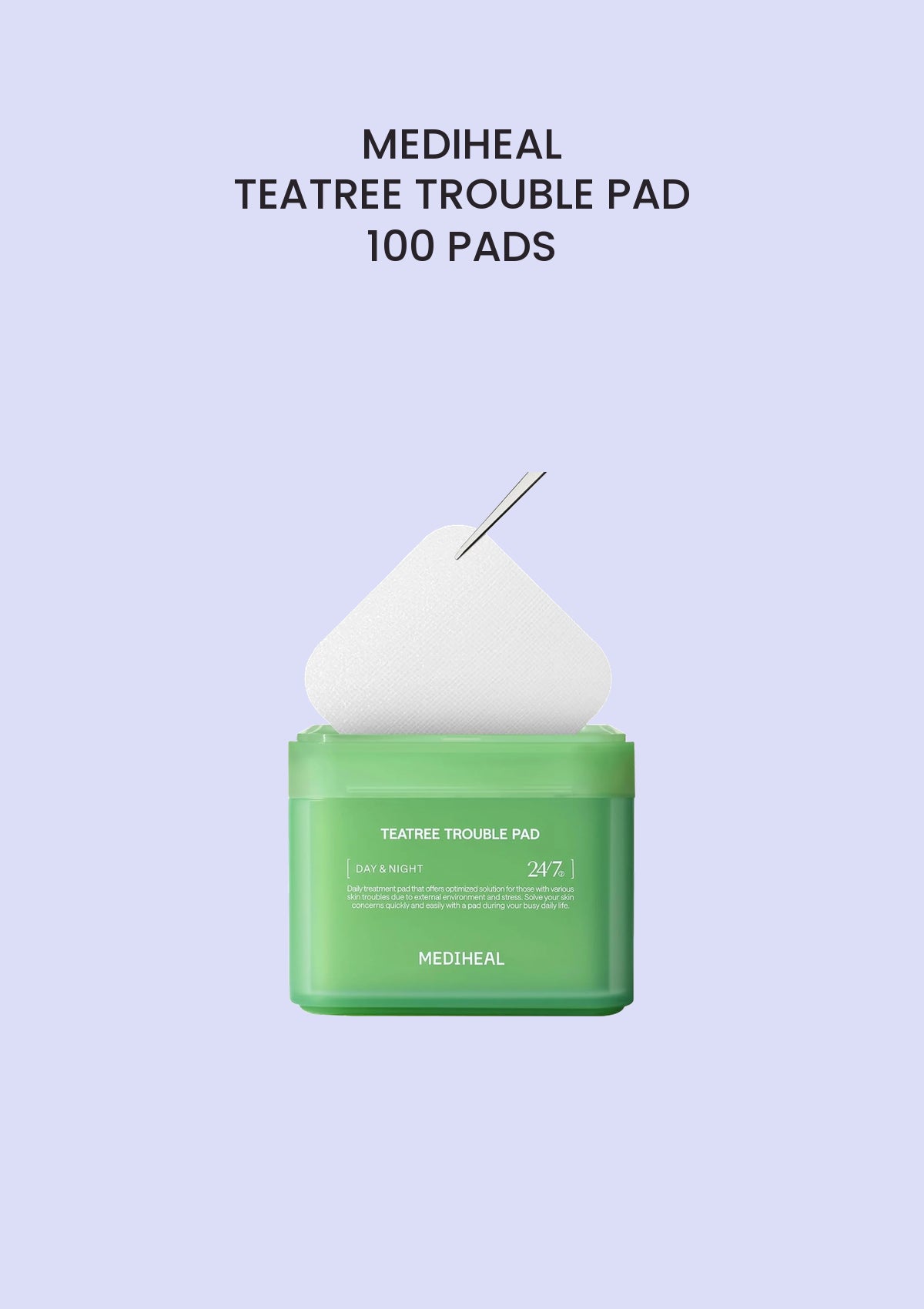 MEDIHEAL original 24/7 Teatree Trouble Pad, 100 pads, COCOMO main image
