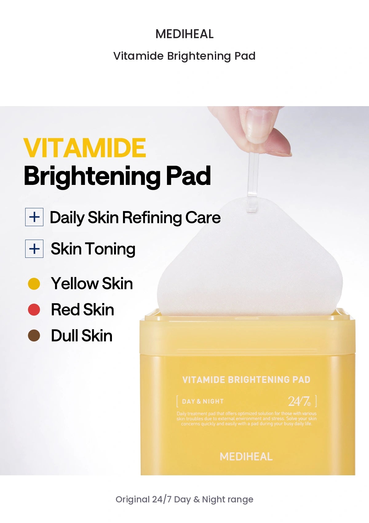 MEDIHEAL Vitamide Brightening Pad original identity information