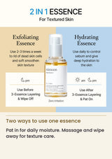 MIXSOON hydrating and exfoliating essence application comparison
