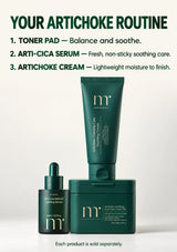MOLVANY Artichoke routine: Toner Pad, Arti-Cica Serum and Artichoke Cream