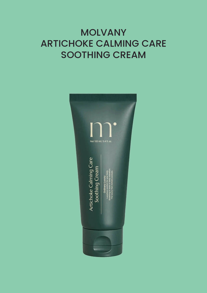 MOLVANY Artichoke Calming Care Soothing Cream 100ml — product and packaging.