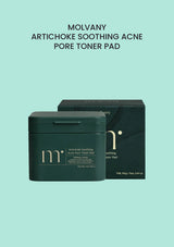 MOLVANY Artichoke Soothing Acne Pore Toner Pad 160ml (70 Pads) — product and packaging.