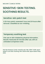 MOLVANY Artichoke Cream sensitive-skin patch test and temporary soothing study summary