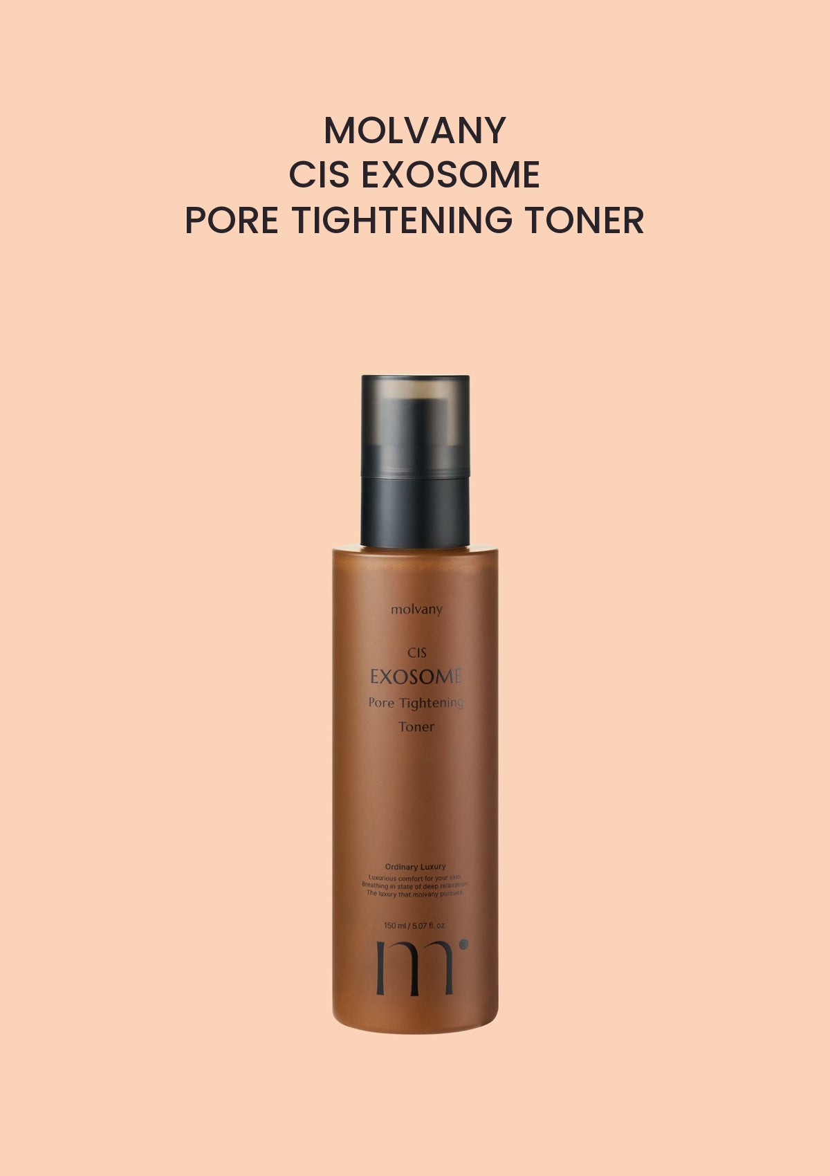 MOLVANY Exosome Pore Tightening Toner 150ml — product and packaging.