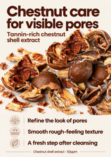 Tannin-rich chestnut shell ingredient and its 50ppm concentration in MOLVANY Exosome Toner