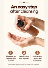 How to use MOLVANY Exosome Toner: dispense after cleansing, press gently and follow with serum