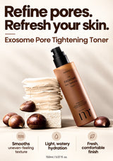 MOLVANY Exosome Pore Tightening Toner pump bottle with cotton pads and chestnuts