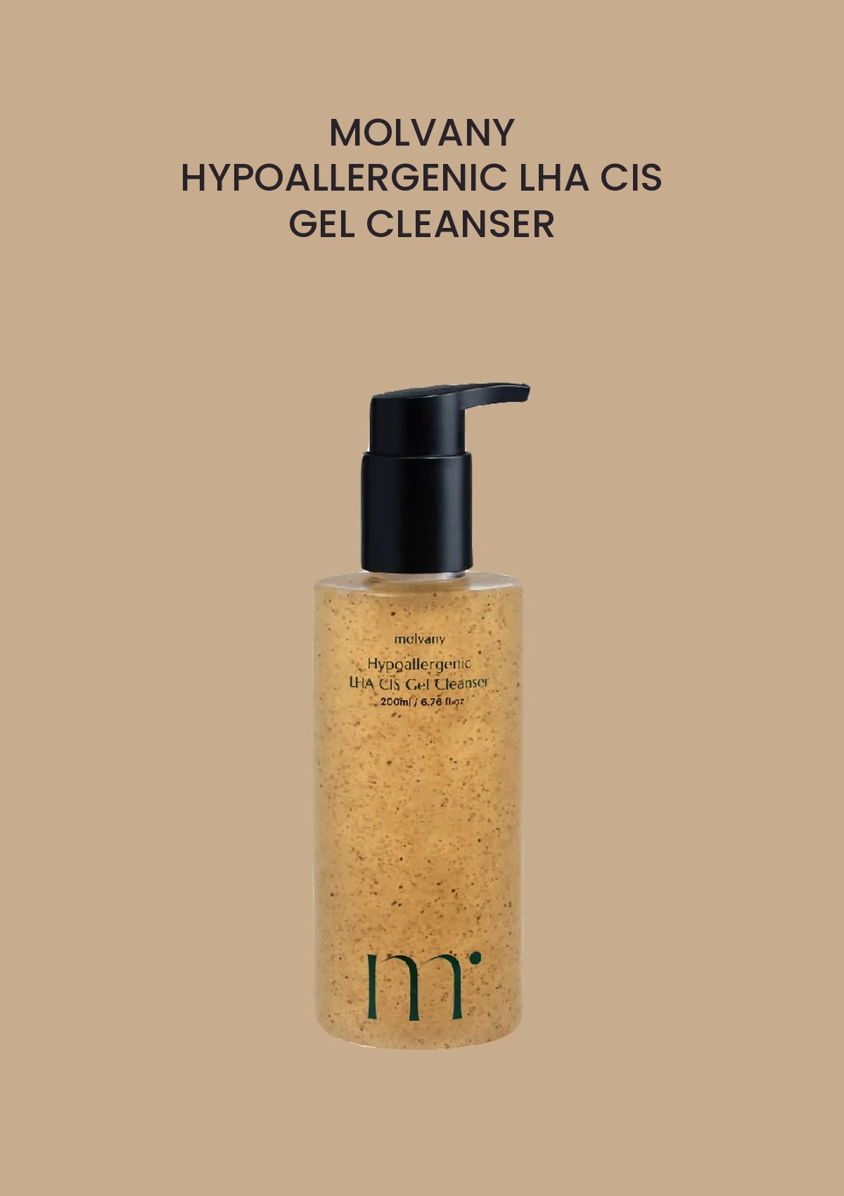 MOLVANY Hypoallergenic LHA CIS Gel Cleanser 200ml — product and packaging.