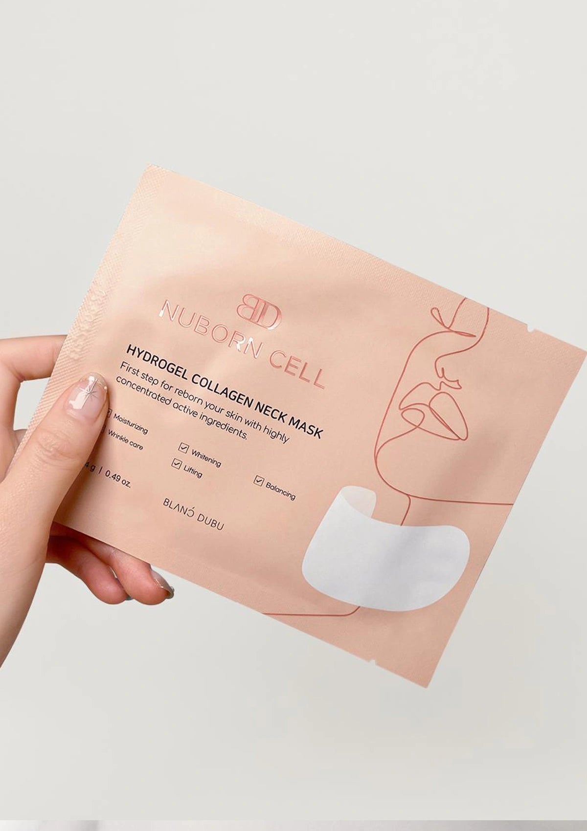 Blanc Dubu Nuborn Cell Hydrogel Collagen Neck Mask box of five 14g masks