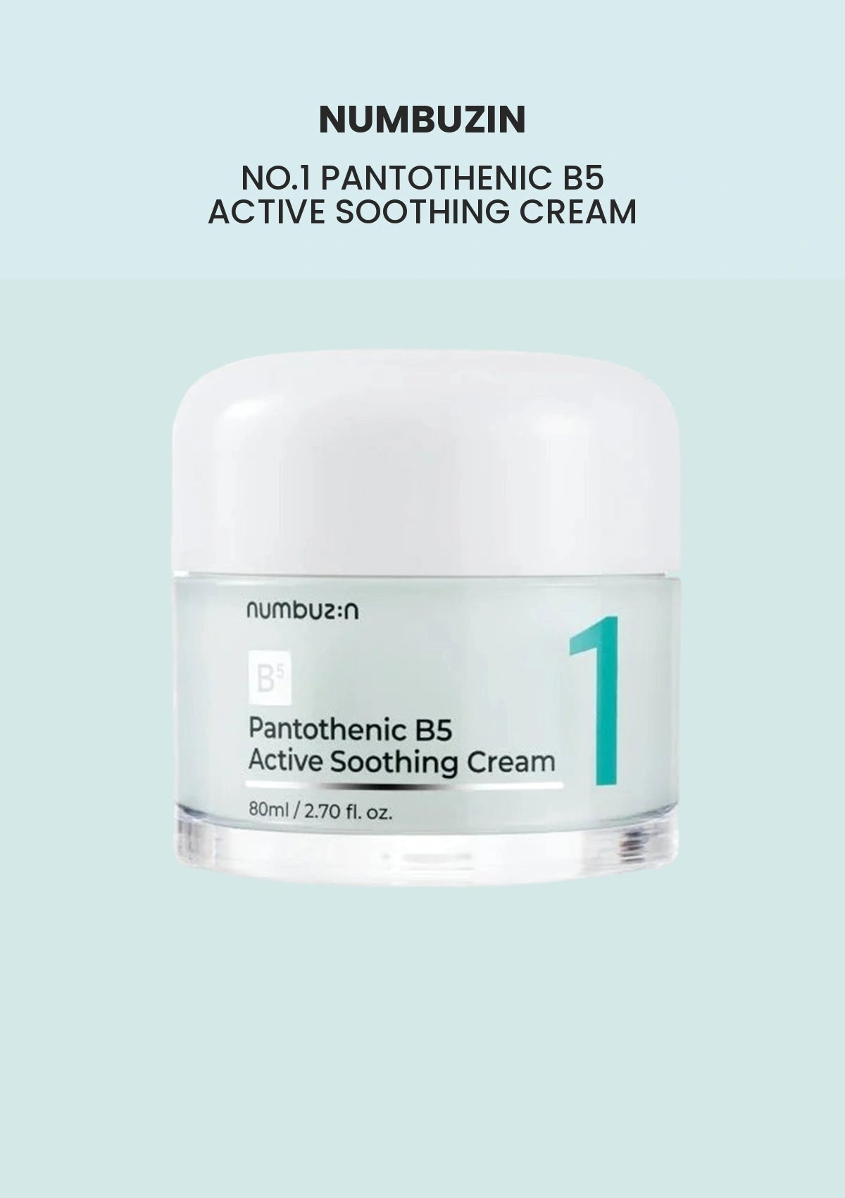 Numbuzin No.1 Pantothenic B5 Active Soothing Cream 80ml