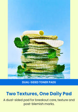 Numbuzin No.0 dual-sided toner pads stacked with centella leaves